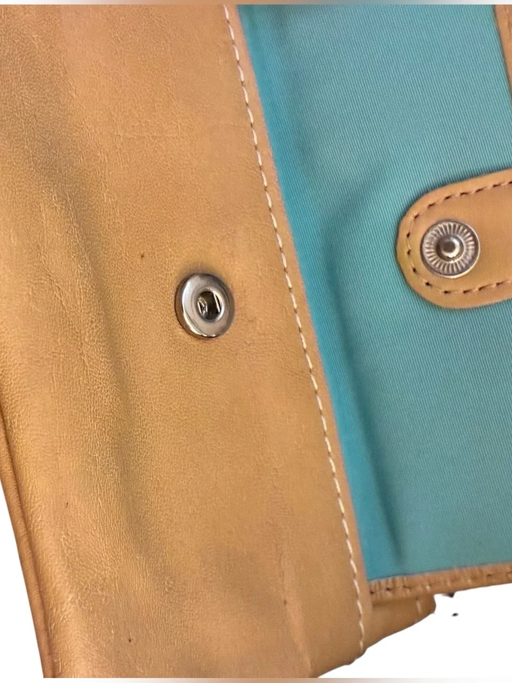 Fossil Beige Leather Mini Zip Card Pouch with Key Ring